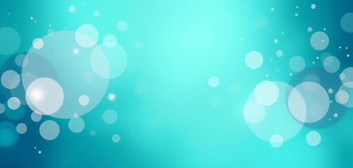 Wall Mural - Abstract teal backdrop with overlapping translucent circles and scattered dots,  green,  circles