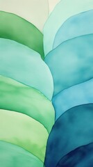Wall Mural - Coral watercolor abstract green transportation.