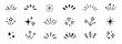 © Polina Tomtosova - Line icon ray, confetti element set. Starburst line art with hand drawn glitter spark, pop icon shapes and surprise emphasis elements. Decorative sketch style for a sunshine ray vector illustration