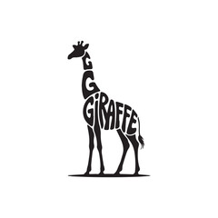 Creative and minimalist giraffe negative space vector monogram illustration for logo, t-shirt and more designs