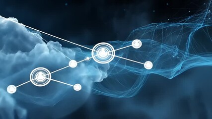 Wall Mural - Abstract digital representation of interconnected networks with glowing elements in a cosmic background