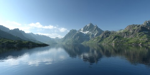  Majestic mountains reflection serene lake hdr panorama nature scenic view