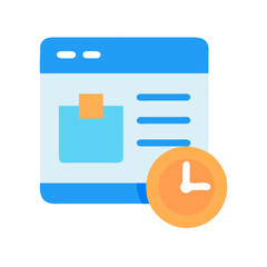 Webpage icon with a clock indicating time management