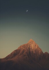 Wall Mural - Mountain with star night astronomy outdoors nature.