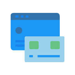 Overlapping windows create flat web design interface illustration
