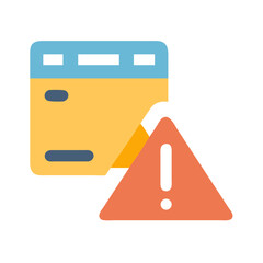 Website error illustration with attention sign on black background