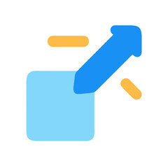 Square opens with arrow on black background vector illustration