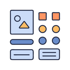 Illustration of graphic user interface elements on black background