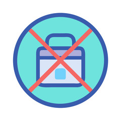 Wall Mural - Prohibited briefcase sign, no work, no travel allowed