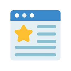 Simple flat website icon featuring favorite marked star