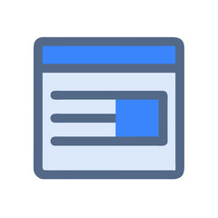 Modern website interface icon design with loading bar progress