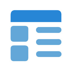 Blue website template layout design for modern interface concepts