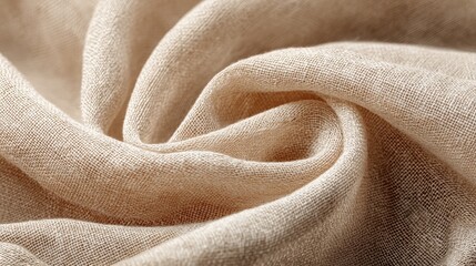 Wall Mural - Fine Cream Colored Linen Fabric Close Up Shot Textured Detail