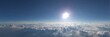 © HDR Image Creator - Breathtaking hdr panoramic view of clouds and sun above the horizon aerial perspective