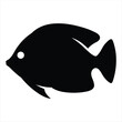 © Zubaraj - Black Silhouette of an Angelfish with Distinctive Fin and Round Eye