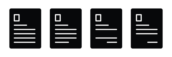 File Document Icon set. Paper documents icons. Contract papers. Vector Page, Paper, and Report Symbols for Web and App Design