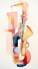 Wall Mural - Saxophone text art creativity.