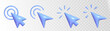 © Marina - Violet arrow pointer set. Collection of UI elements, 3d mouse cursor icon