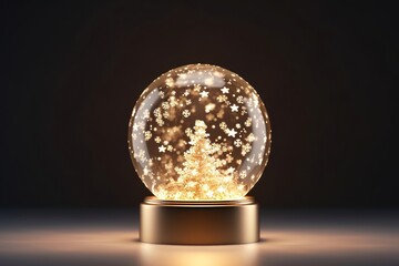 Wall Mural - Christmas snow lighting gold illuminated.