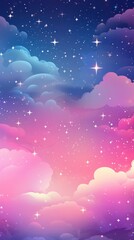 Wall Mural - Yellow sky with stars and bokeh backgrounds abstract outdoors.