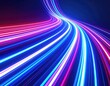 © Ummu - Abstract vibrant light trails curving in a dark space