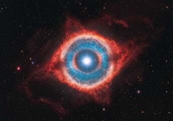 Wall Mural - Helix Nebula glows radiantly exhibiting intricate clouds of cosmic dust and gas in deep space