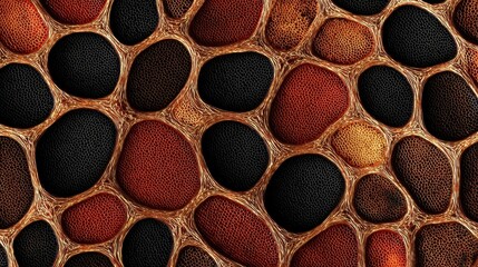 Abstract Ladybug Shell Texture with Organic Gold Vein Pattern