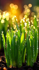 Wall Mural - natural flower petals with dewdrops sparkling in soft morning light revealing delicate textures