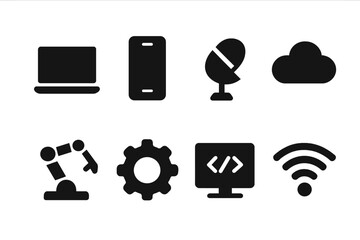 Technology Growth Icons. Technology Growth. Filled icon set of Technology Growth: laptop, smartphone,