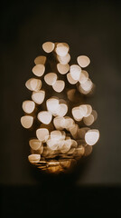 Wall Mural - light spots on a dark background creating a bokeh effect that adds elegance and a dreamy atmosphere to visuals