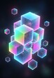 © Mulyono - Illuminated holographic cubes arrayed in abstract futuristic design