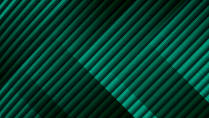 Wall Mural - An abstract dark green background with a modern geometric ribbed texture and diagonal lines.