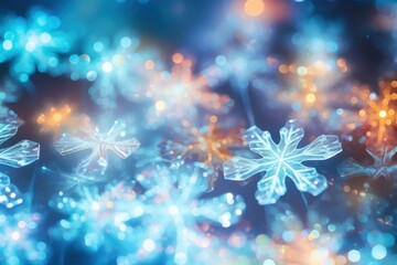 Wall Mural - Pattern bokeh effect background snow backgrounds snowflake.