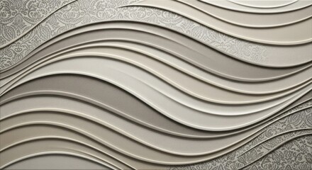 Illustration of elegant wave pattern in neutral tones, creating a sophisticated and calming background for various design applications