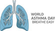 © Ace13 - Illustration of human lungs with the text 'World Asthma Day Breathe Easy' promoting respiratory health awareness.