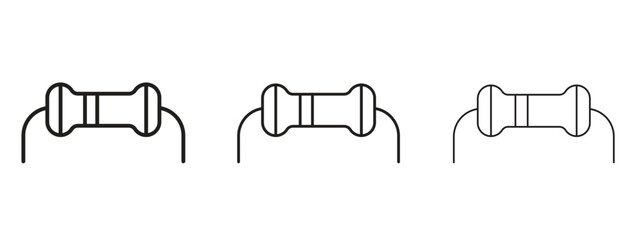 Resistor icon for web. simple element illustration with editable strokes