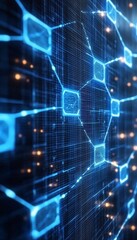 Wall Mural - Digital Framework Connecting Businesses Through Secure Data Sharing and Innovative Technology