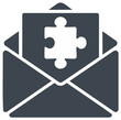 © Taras - Puzzle Piece in an Open Envelope Icon Representing a Message with a Solution