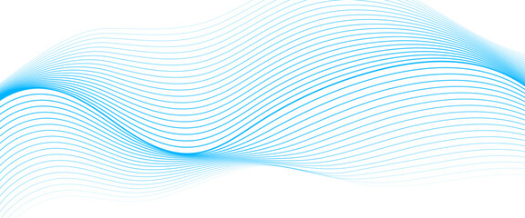 Wall Mural - Vector abstract line wave curve lines with flowing particles future technology concept
