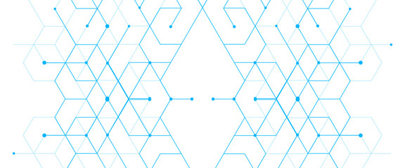 Vector abstract minimal geometrical futuristic tech geometric blue triangles lines and dots background