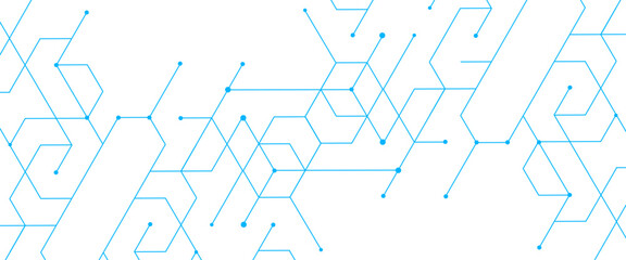 Vector abstract minimal geometrical futuristic tech geometric blue triangles lines and dots background