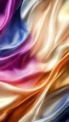 Canvas Print - Colorful Chromatic Waves Texture, Draped Fabric with Iridescent Sheen and Flowing Rainbow Hues