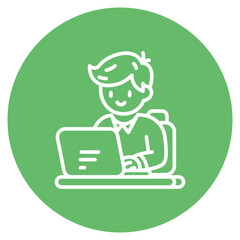 Wall Mural - Student using Laptop icon vector image. Can be used for Online Education.