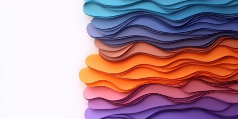 Canvas Print - Abstract Colorful Gradient Layers Background with Wavy Forms and Smooth Transitions in Design