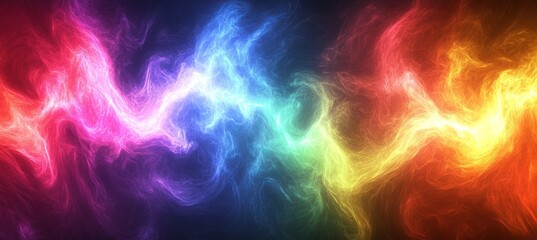 Wall Mural - Abstract Energy Field with Vivid Colors and Electric Discharge in a Dynamic Digital Art Backdrop
