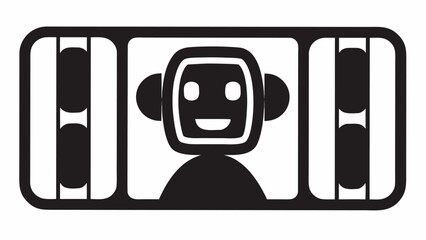 Friendly robot icon with clean, modern design perfect for tech startups and AI innovations