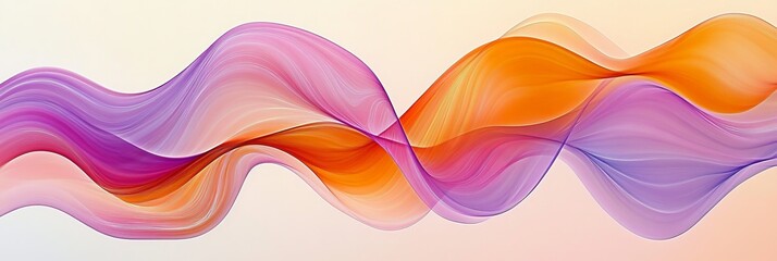 Canvas Print - Dynamic Abstract Design with Peach and Lavender Waves, Motion Blur, Perfect for Modern Backgrounds