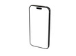 © vegefox.com - Clean image of a black smartphone with a blank white screen, ideal for app presentations, website mockups, and technology concepts. Easy to use and customize.