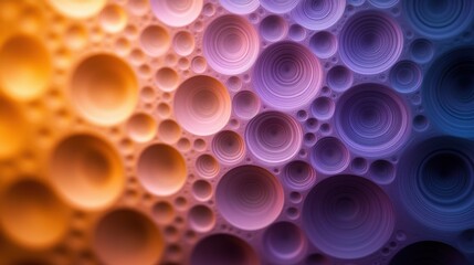 Laser interference diffraction pattern rings creating mesmerizing optical phenomena with vibrant orange purple blue gradient transitions and circular wave formations