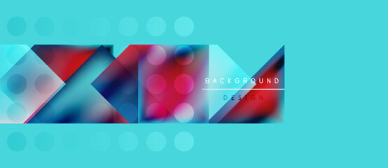Wall Mural - Abstract vibrant design. Geometric shapes, flowing colors, turquoise backdrop. Modern composition, dynamic visual elements.
